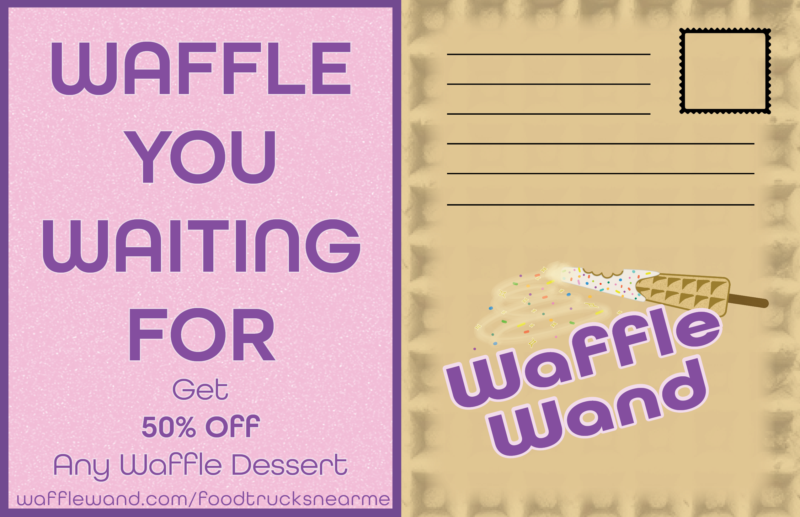 Waffle Wand post card back